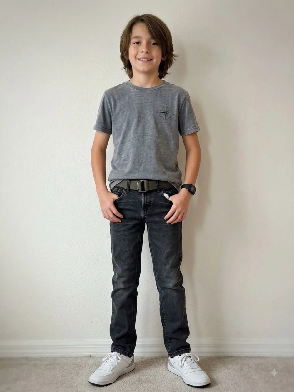 Kenneth Cole Kids Washed Black Slim Straight Jeans